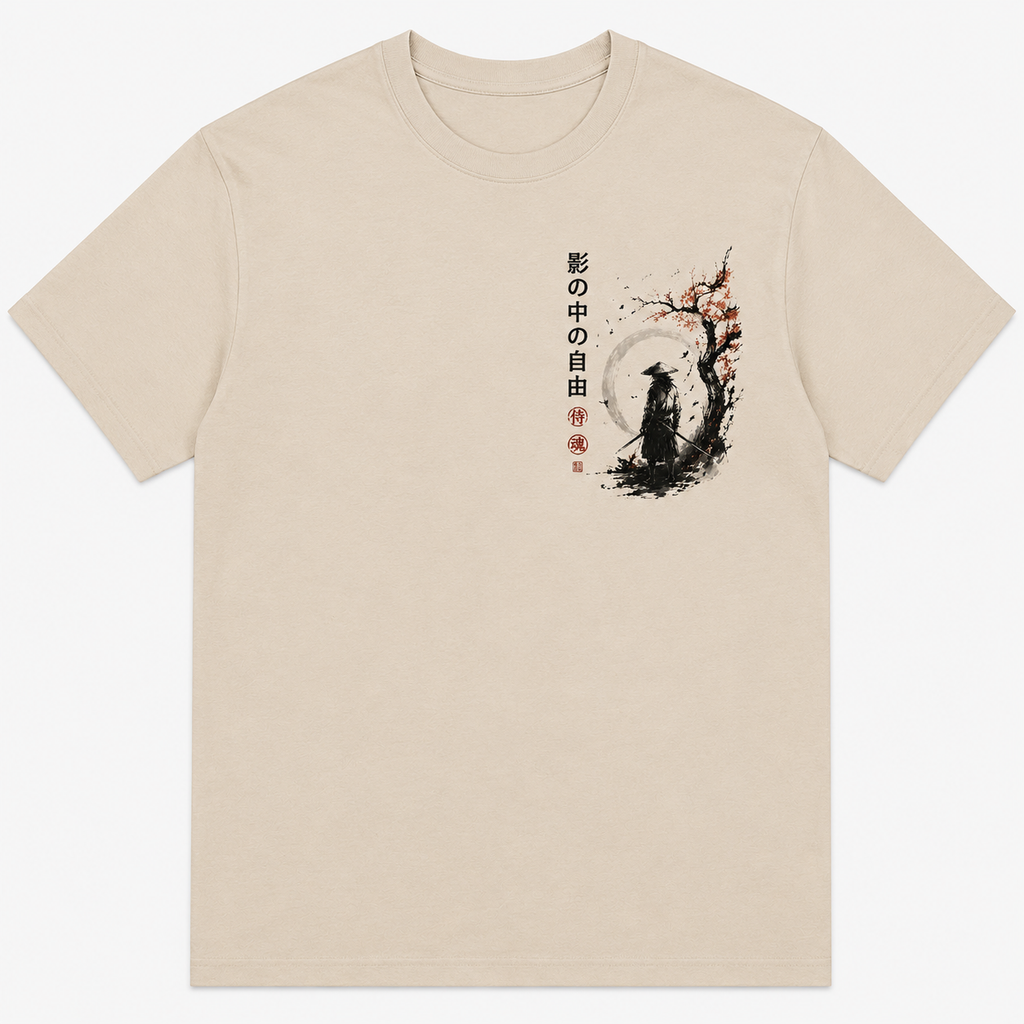 Japanese Samurai Oversized Graphic T-Shirt – Beige