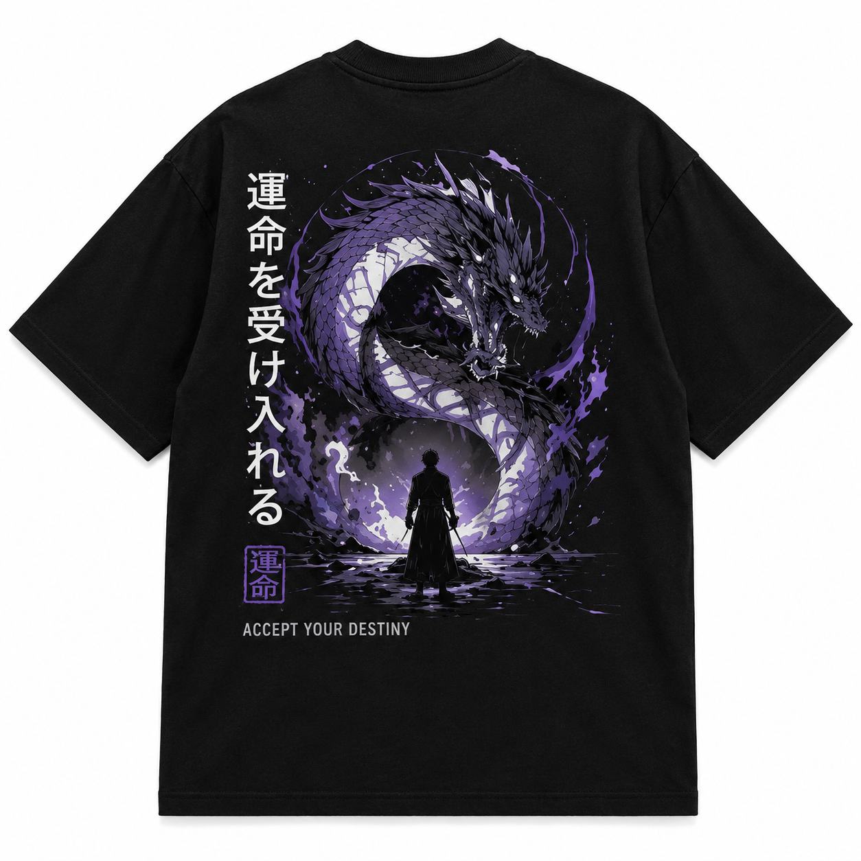 Oversized Anime Dragon Tee – Black Streetwear Shirt
